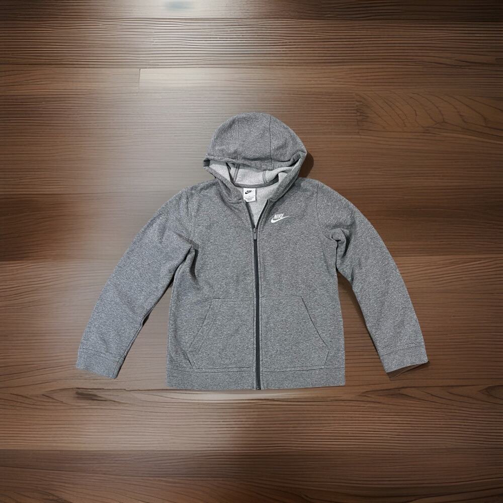 Used Boy's Nike Sports Wear HOODIE KIDS (Grey) - SZ - LARGE